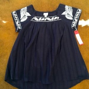NWT Navy boho top XS